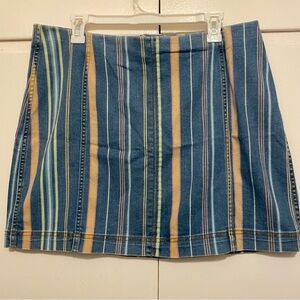 Striped Denim Skirt